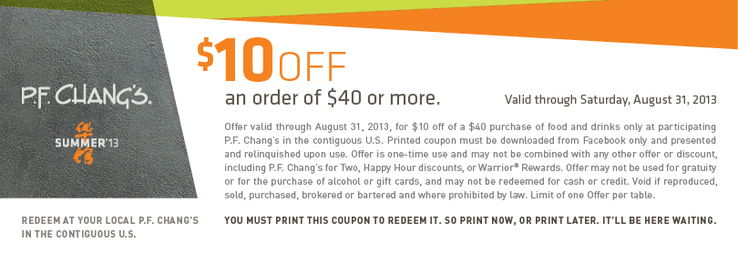 PF Chang Coupon Print Coupons Coupons Drinks